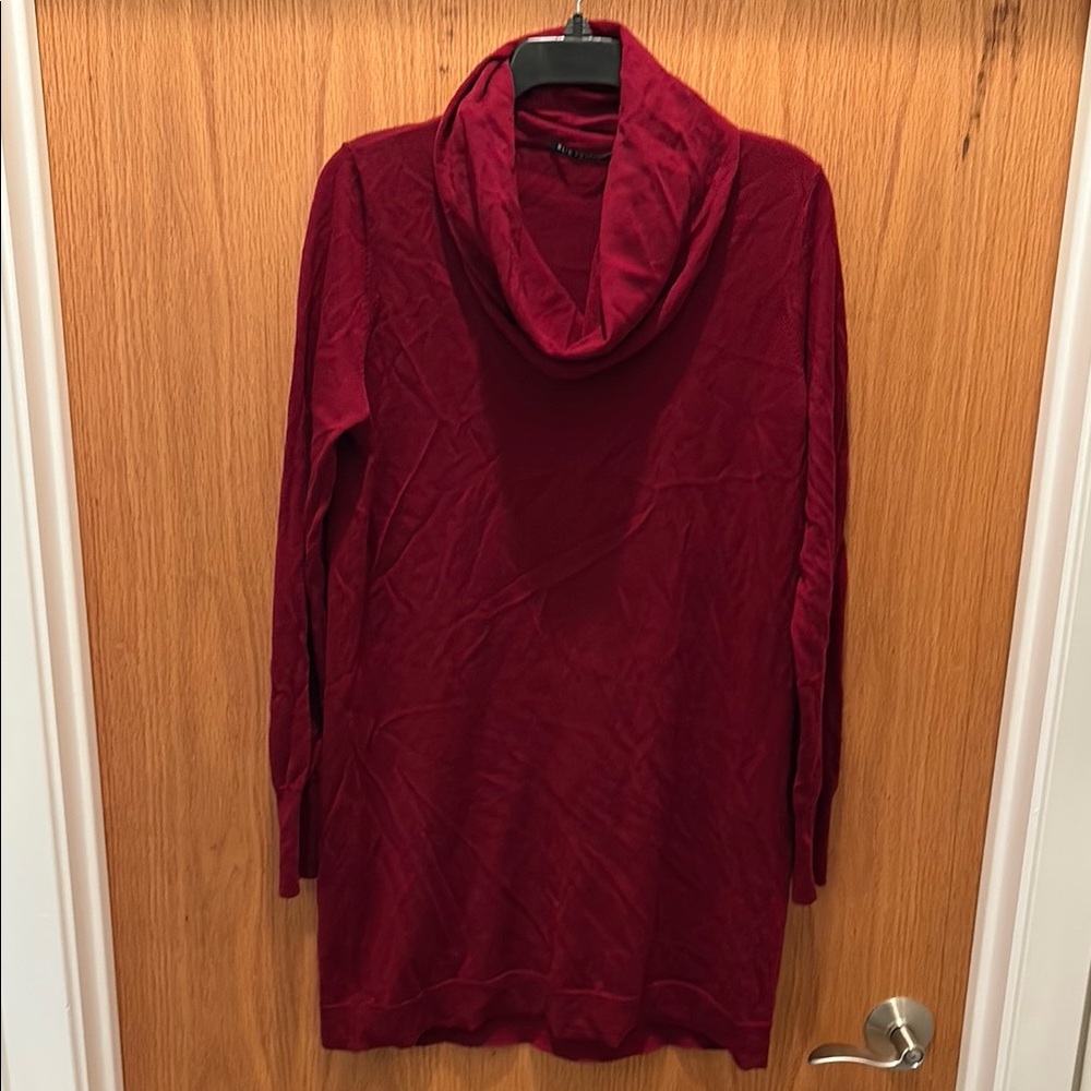 Red Cowl Neck Sweater Dress